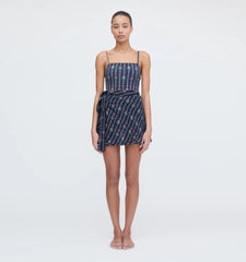 CouturebudThe Mini Ballet Pareo - Navy Trailing Fern