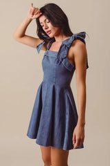 SO ME Fit and Flare Washed Gameday Dress