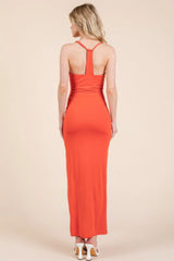 Asymmetry Ruched Double Layered Maxi Dress