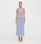 CouturebudThe Delphine Nap Skirt - Navy Gingham