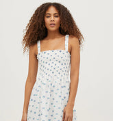 Couturebud The Organza Anjuli Nap Dress - Spearmint/Lilac Floral Jacquard