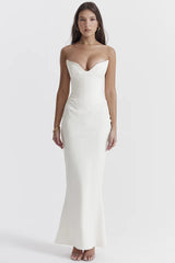 Tamara Ivory Strapless Corset Dress