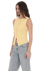 High Neck Vest in Yellow