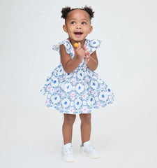 Couturebud The Baby Ellie Nap Dress - White Cisco Trellis