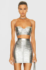 Bauer Ruched Bralette + Riley Skirt Set