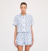 CouturebudThe Annette Top - Blue Block Print