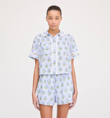 CouturebudThe Annette Top - Blue Block Print