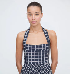 Couturebud The Fleur Midi Dress - Grecian Check Jersey
