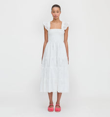 Couturebud The Ellie Nap Dress - White Trellis Broderie
