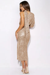 One-Shoulder Slit Bodycon Dress