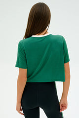 Djuna Crop Ringer - Arugula/White