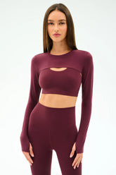 Amelia Airweight Lite Shrug - Dark Cherry