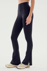 Raquel High Waist Flare w/ Split Hem - Black