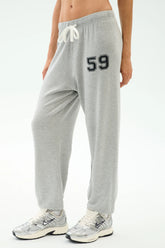 Andie Oversized Fleece Varsity 59 Sweatpant - Heather Grey/59