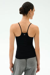 Loren Seamless Waist Length Tank - Black