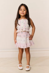 Little Girls Raf Mixed Print Skirt