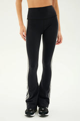 Raquel High Waist Flared Legging - Black/White