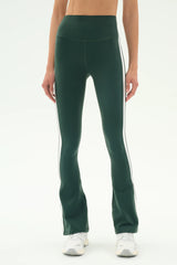 Raquel High Waist Flared Legging - Military/White