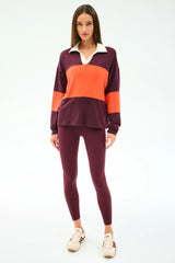 Katie Fleece Rugby - Dark Cherry/Valencia