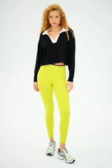 Joan Fleece Polo Sweatshirt - Black/White