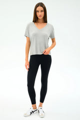 Georgia Jersey V-Neck - Heather Grey