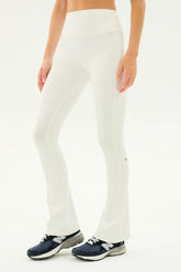 Raquel High Waist Flared Legging - White