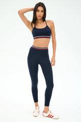 Bailey High Waist Active Rib 7/8 - Heather Indigo