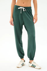 Andie Oversized Fleece Sweatpant - Military