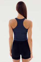Ashby Rib Crop - Indigo