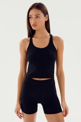 Ashby Rib Crop - Black
