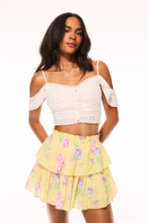 Ruffle Mini Upcycled Cotton Skirt
