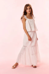 Girls Donella Cotton Lace-Trimmed Skirt