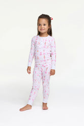 Couturebud x Roller Rabbit Kids Sugarplum Lattice Pajamas