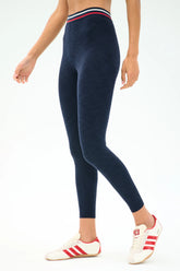 Bailey High Waist Active Rib 7/8 - Heather Indigo