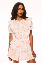 Natasha Upcycled Cotton Mini Dress - CHERRY SODA