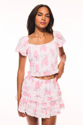 Ruffle Mini Summer Heirloom Print Skirt