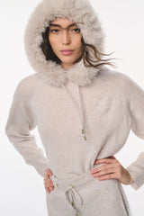 Couturebud x MAX&MOI Wool-Cashmere Faux Fur Hoodie