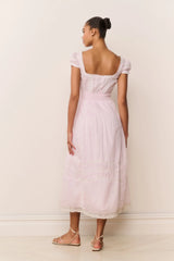 Suvi Pink Cotton Midi Dress