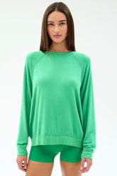 Andie Oversized Fleece Sweatshirt - Spearmint