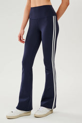 Raquel High Waist Flared Legging - Indigo/White