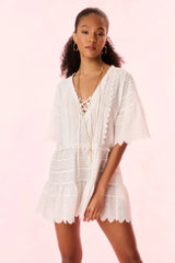 Orcia Cotton Scalloped Mini Dress