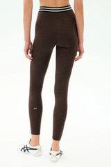 Bailey High Waist Active Rib 7/8 - Heather Dark Chocolate