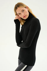 Jackson Rib Full Length Turtleneck - Black