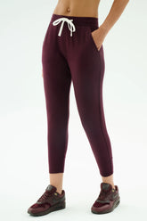 Reena Fleece 7/8 Sweatpant - Dark Cherry