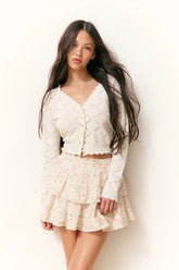 Ruffle Mini Luna Rosa Fleur Skirt - MAGNOLIA