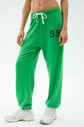 Andie Oversized Fleece Varsity 59 Sweatpant - Grass/59