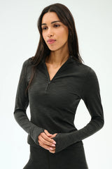 Stevie Active Rib Half Zip Waist Length