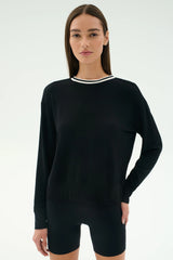 Sonja Fleece Sweatshirt W/ Stripe