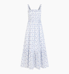 Couturebud The Anjuli Nap Dress - Blue Vine Stripe