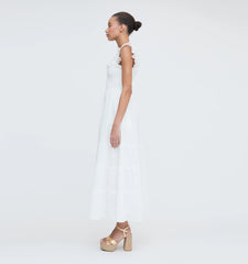 Couturebud The Ellie Maxi Nap Dress - White Tonal Seersucker